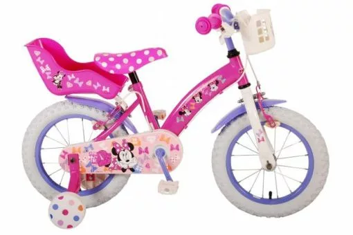 Disney Minnie Cutest Ever! - Børnecykel - Piger - 12 Tommer - Lyserød - To Håndbremser -Cykler Salgsbutik Minnie 12 inch 2 tr W1800