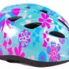 Volare Børne Cykelhjelm - XS - Grønne Lyserøde Blomster - 47-51 Cm - Ekstra Lille Model